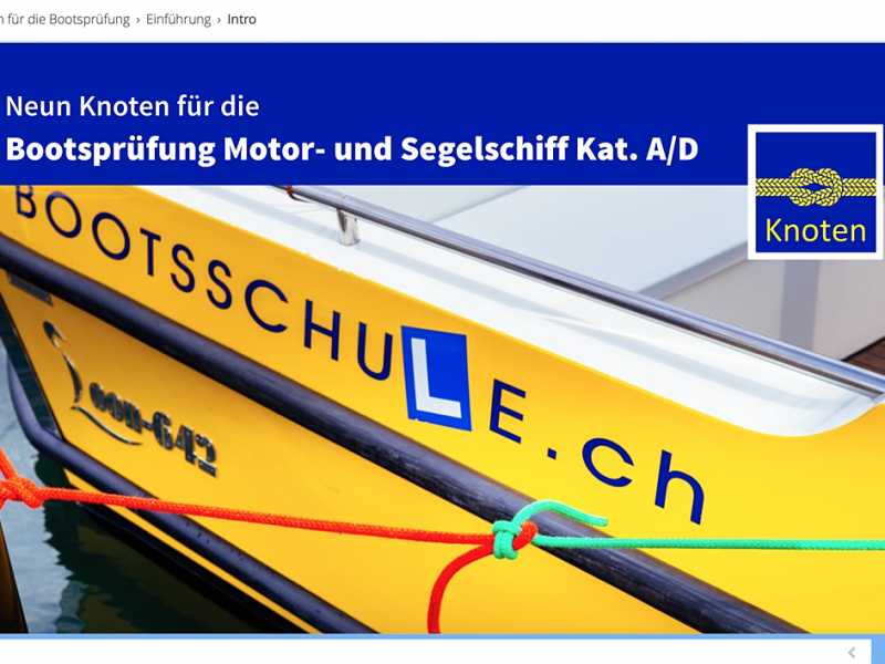 In Video Tutorials zeigt und erklärt Bootsfahrlehrer Andreas Gehri die an der praktischen Bootsführerprüfung verlangten Seemannsknoten wie Palstek, Mastwurf, Kopfschlag, Roringstek, Achterknoten, Schotstek einfach und doppelt und Zwei halbe Schläge.