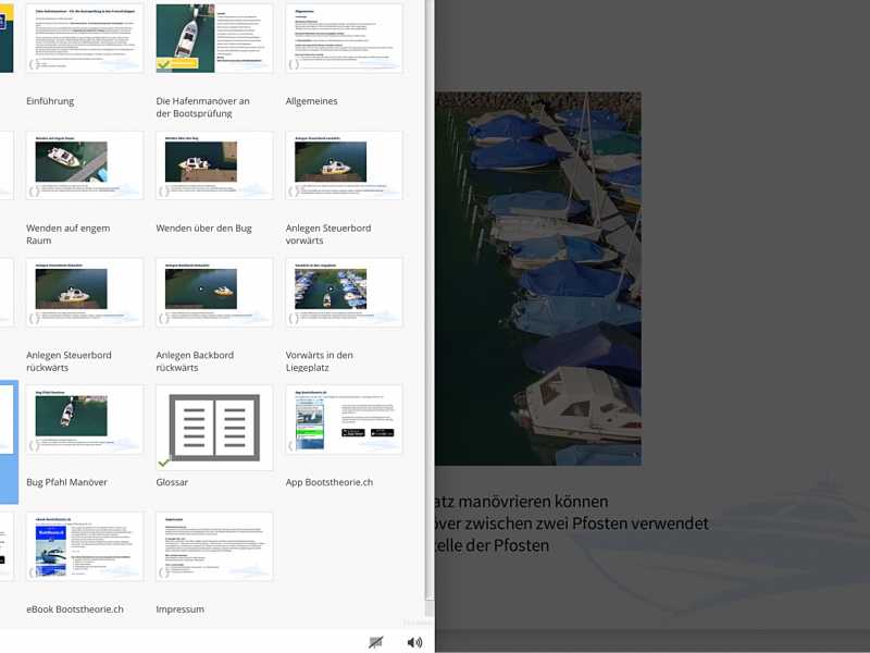 Gekonnte und sichere Hafenmanöver mit dem Motorboot mit Tutorials gefilmt aus der Vogelperspektive vom Bootsfahrlehrer Andreas Gehri Schritt für Schritt erklärt.